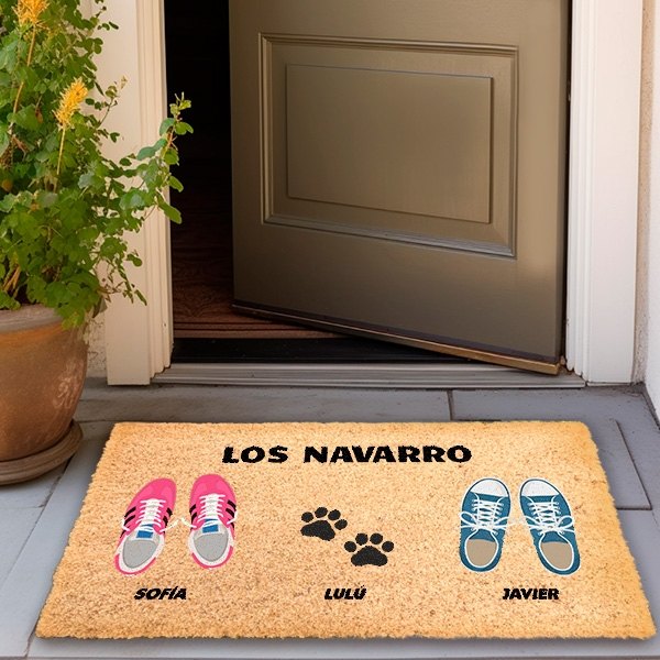 Felpudo Zapatillas con Nombres y Texto personalizado