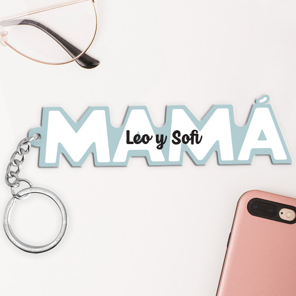 Llavero Mamá con Texto en Letras personalizado