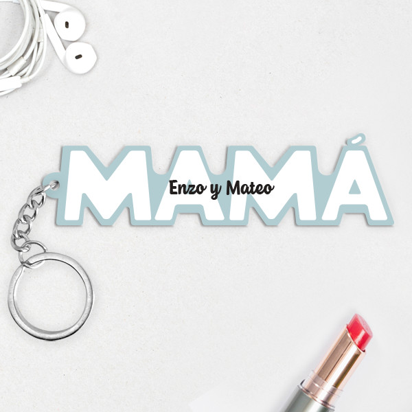 Llavero Mamá con Texto en Letras personalizado