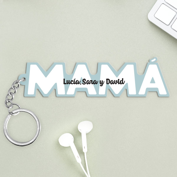 Llavero Mamá con Texto en Letras personalizado
