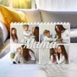 Miniatura de Puzle de Bloques Mamá Collage con Cuatro Fotos personalizado