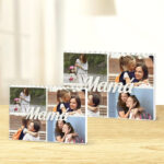 Miniatura de Puzle de Bloques Mamá Collage con Cuatro Fotos personalizado