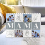 Miniatura de Puzle de Bloques Mamá con Cuatro Fotos y Siluetas personalizado