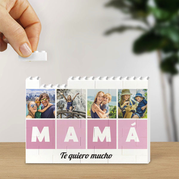 Puzle de Bloques Mamá con Cubos Horizontales personalizado