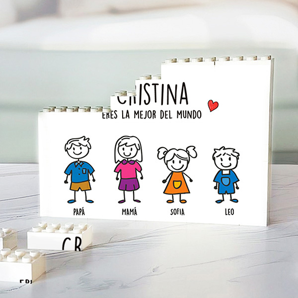 Puzle de Bloques Muñecos con Texto personalizado