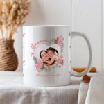 Miniatura de Taza Corazón Floral con Foto y Texto personalizada