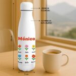 Miniatura de Botella Flores con Nombres y Texto personalizada