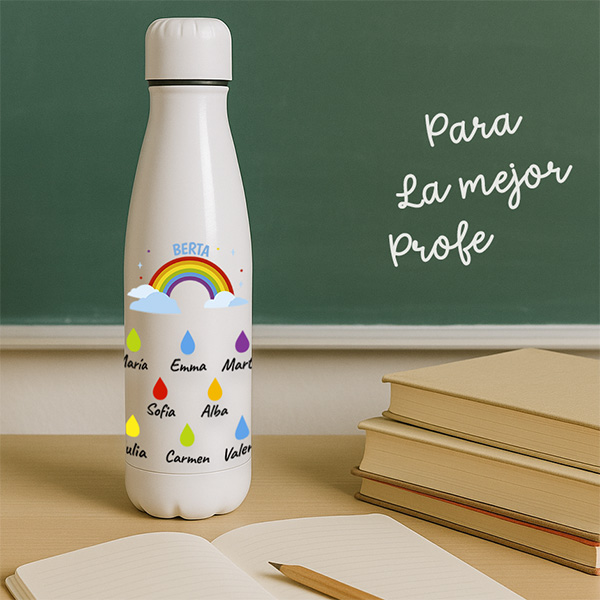 Botella Lluvia con Nombre y Texto personalizada