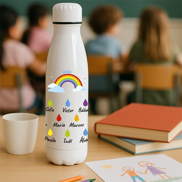 Botella Lluvia con Nombre y Texto personalizada