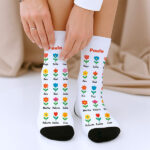 Miniatura de Calcetines Flores con Nombres Personalizado