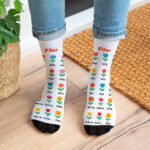Miniatura de Calcetines Flores con Nombres Personalizado