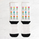 Miniatura de Calcetines Flores con Nombres Personalizado