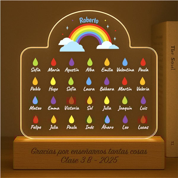 Lámpara Lluvia con Nombres y Texto personalizado