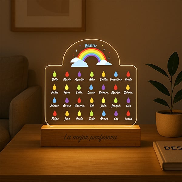 Lámpara Lluvia con Nombres y Texto personalizado