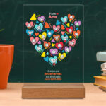 Placa Corazones con Muñecos con Nombres personalizado Miniatura de Placa Corazones con Muñecos con Nombres personalizado