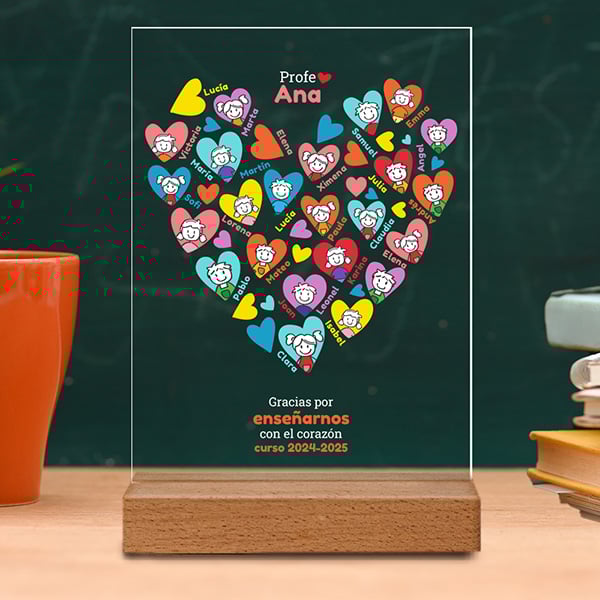Placa Corazones con Muñecos con Nombres personalizado Placa Corazones con Muñecos con Nombres personalizado