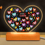 Miniatura de Lámpara Corazones Muñecos con Nombres y Texto personalizado