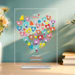 Miniatura de Placa Corazones con Muñecos con Nombres personalizado