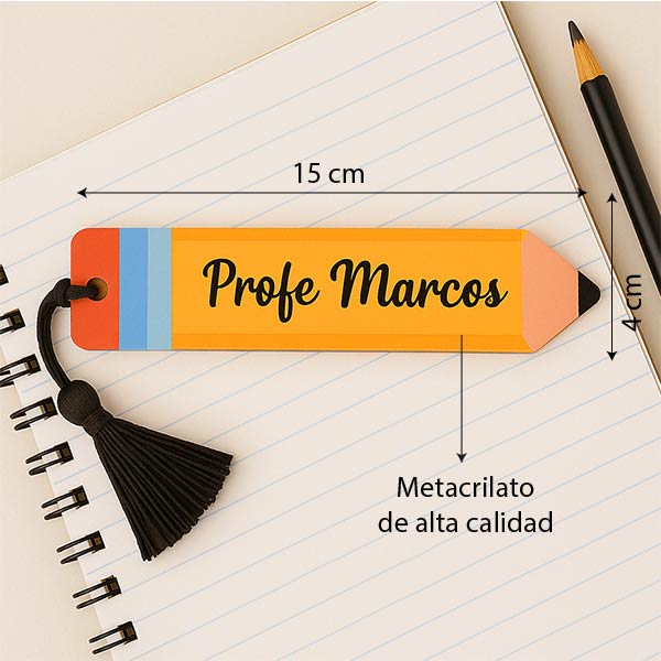 Marca Páginas Lápiz con Nombre personalizado