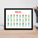 Miniatura de Placa Flores con Nombres personalizado