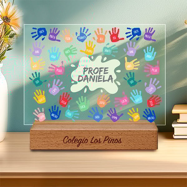 Placa Manos con Nombres y Texto personalizado