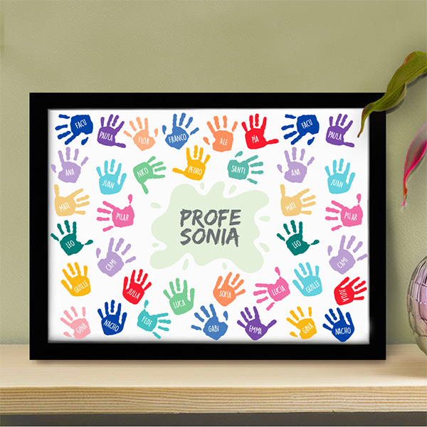 Placa Manos con Nombres y Texto personalizado
