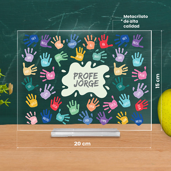 Placa Manos con Nombres y Texto personalizado
