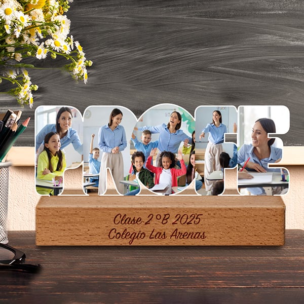 Placa Profe con Fotos personalizado Placa Profe con Fotos personalizado