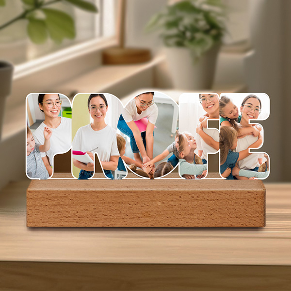 Placa Profe con Fotos personalizado