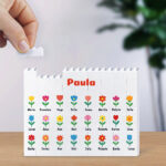 Miniatura de Puzzle de Bloques con Flores con Nombres personalizado
