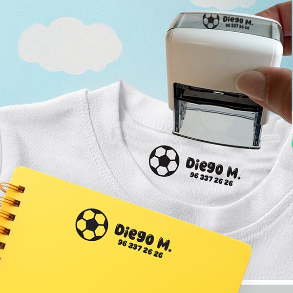 Sello Dibujos para Ropa y Objetos con Nombre y Dibujo personalizado
