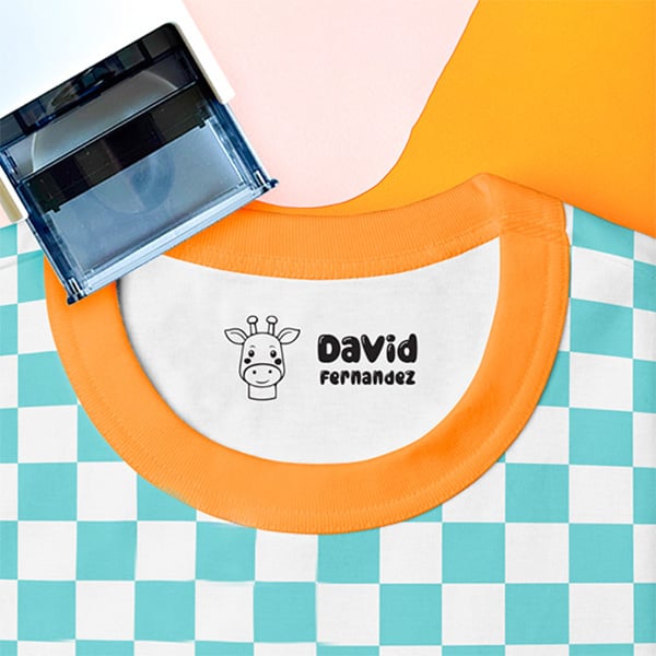 Sello Dibujos para Ropa y Objetos con Nombre y Dibujo personalizado