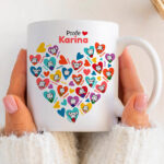 Miniatura de Taza Corazones con Muñecos con Nombres personalizado