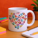 Miniatura de Taza Corazones con Muñecos con Nombres personalizado
