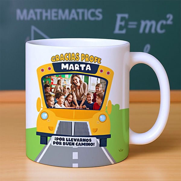 Taza Bus con Foto y Nombre personalizado