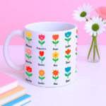 Miniatura de Taza Flores con Nombres personalizado