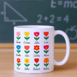 Miniatura de Taza Flores con Nombres personalizado