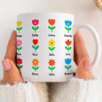 Miniatura de Taza Flores con Nombres personalizado