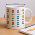 Miniatura de Taza Flores con Nombres personalizado