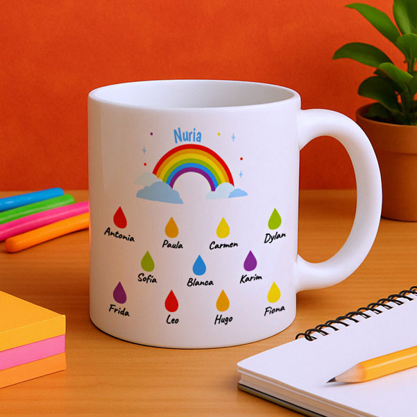 Taza Lluvia con Nombres personalizado
