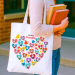 Miniatura de Tote Bag Corazones con Muñecos con Nombres personalizado
