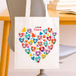 Miniatura de Tote Bag Corazones con Muñecos con Nombres personalizado