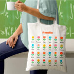 Miniatura de Tote Bag Flores con Nombres personalizado
