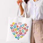 Miniatura de Tote Bag Corazones con Muñecos con Nombres personalizado