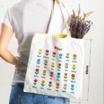Miniatura de Tote Bag Flores con Nombres personalizado