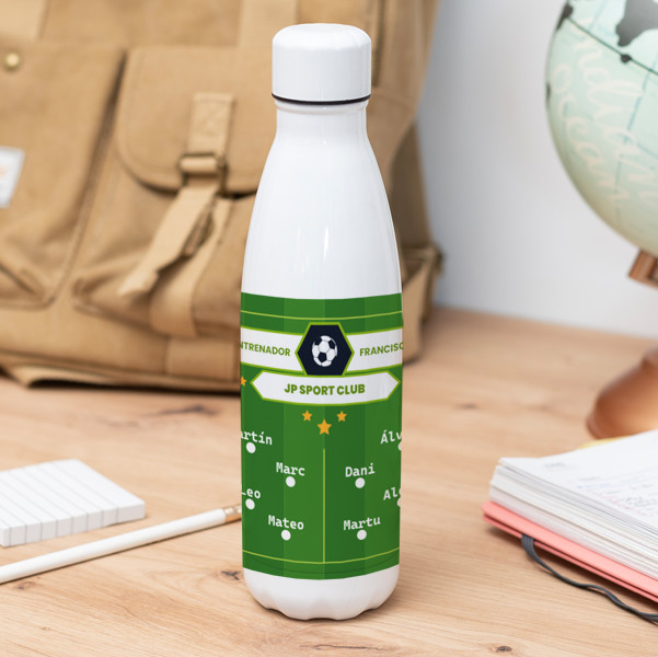 Botella Campo de Futbol con Nombres y Texto personalizado