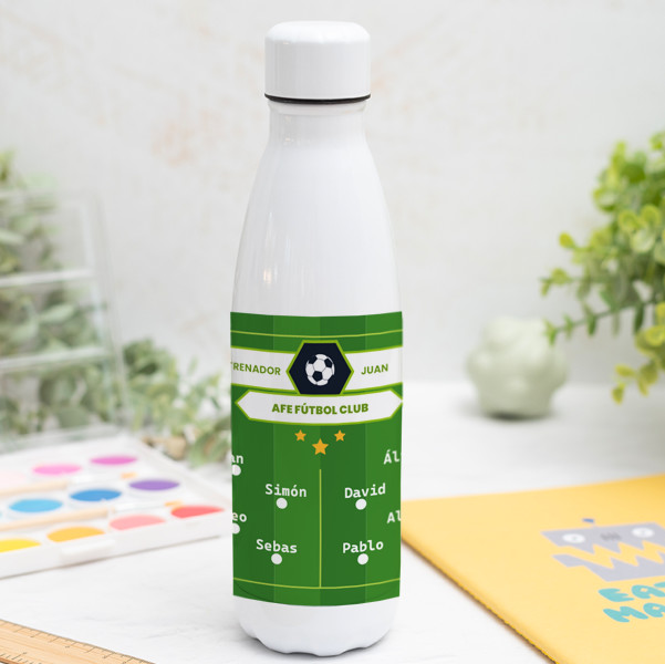 Botella Campo de Futbol con Nombres y Texto personalizado
