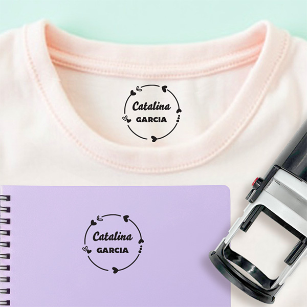 Sello Personalizado Redondo para Ropa y Objetos