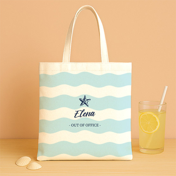 Tote Bag Ondas con Nombre personalizada