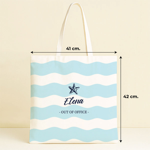 Tote Bag Ondas con Nombre personalizada